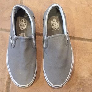 Grey vans slip ons